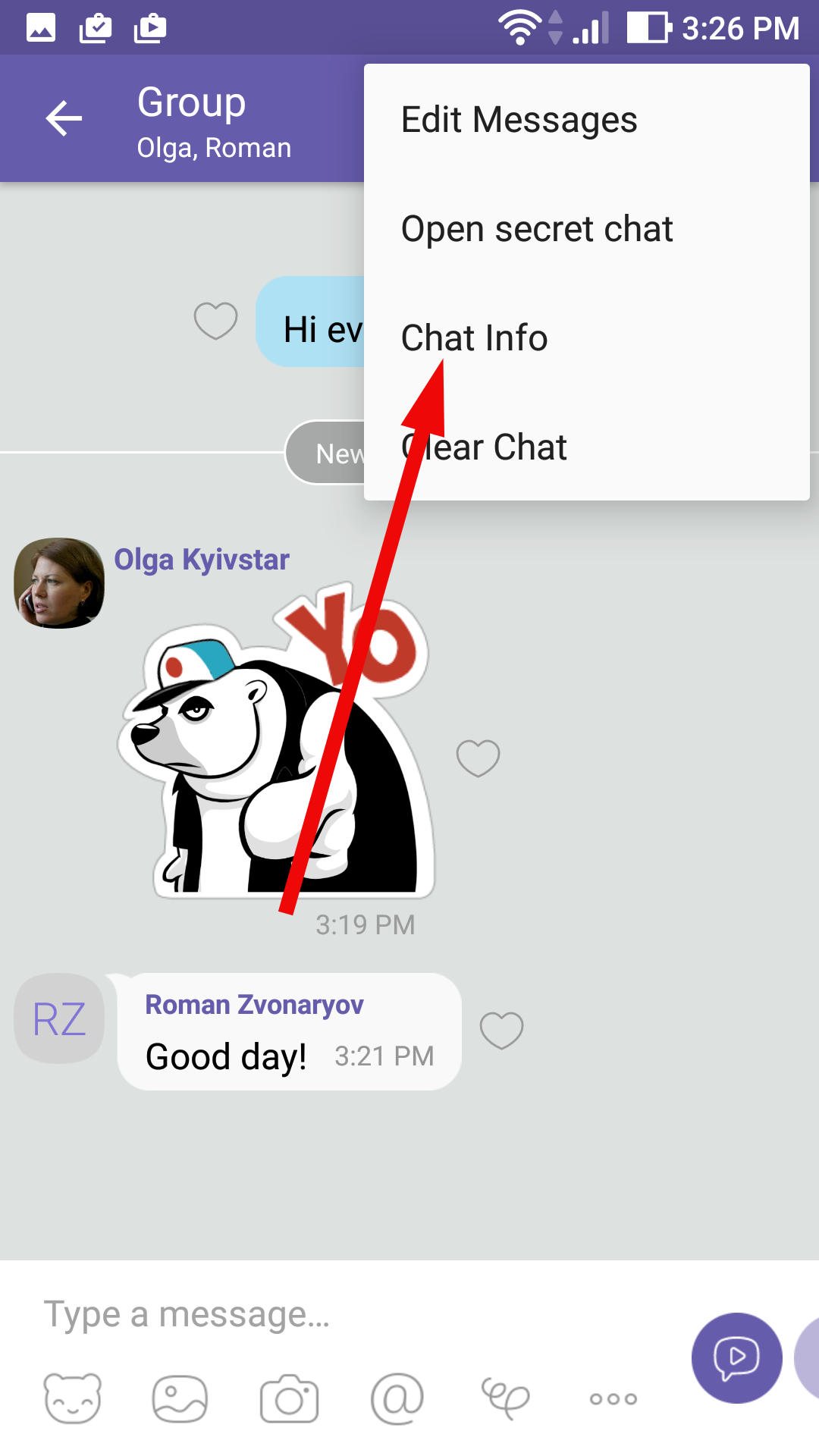 how to clear viber chat