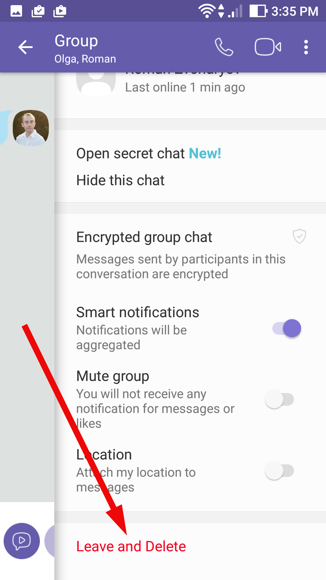 removing a viber chat from an iphone