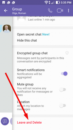 Group chat in Viber