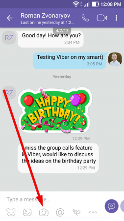 How to send a photo on Viber