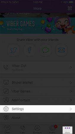 Uninstalling Viber from iPhone